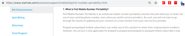 Full number portability